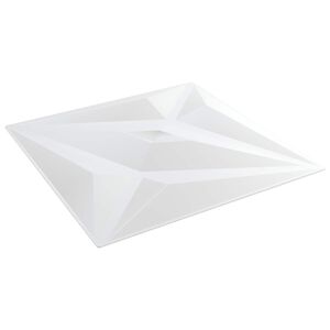 vidaXL Sienų plok&scaron;tės 12 vnt. 50 x 50 cm Baltas Star XPS Putplastis
