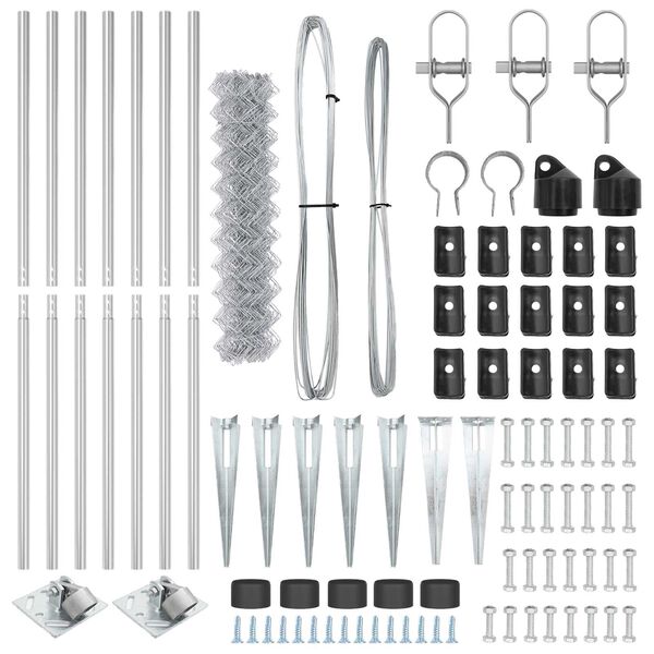 vidaXL Tvorelės stulpas Sidabro 10 x 1,4 m (40 x 40 mm tinklelis).