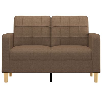 vidaXL Dvivietė sofa, rudos spalvos, 120cm, audinys