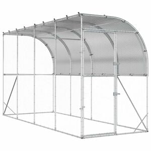vidaXL Vi&scaron;tų narvas prie sienos Sidabrinė 600 x 150 x 215 cm