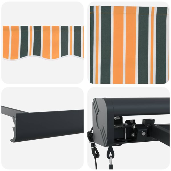 vidaXL Pavėsinė Žalia ir geltona 350 x 250 x 165 cm