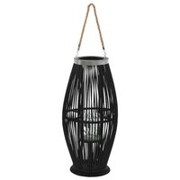 vidaXL Pakabinamas žibintas žvakei, juodas, 60cm, bambukas