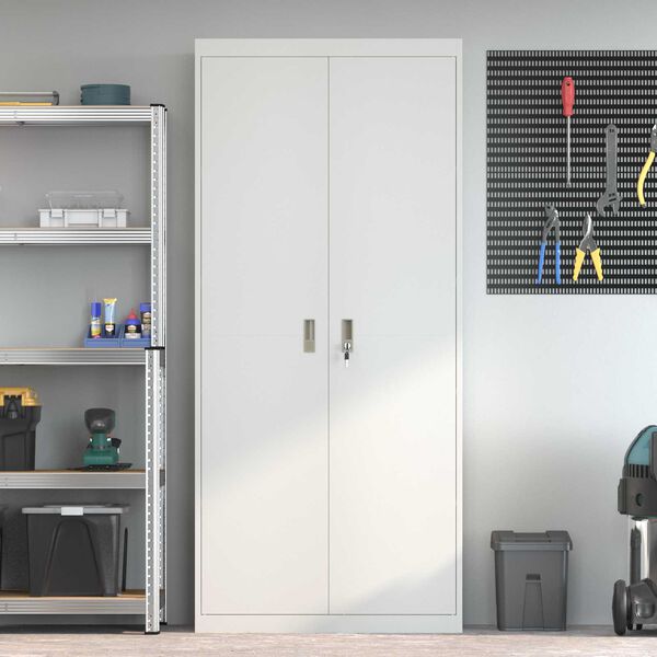 vidaXL Oppbevaringsskap 2 pcs Baltas 90 x 40 x 200 cm Plienas