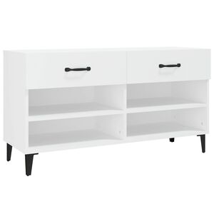 vidaXL Spintelė batams, baltos spalvos, 102x35x55cm, apdirbta mediena