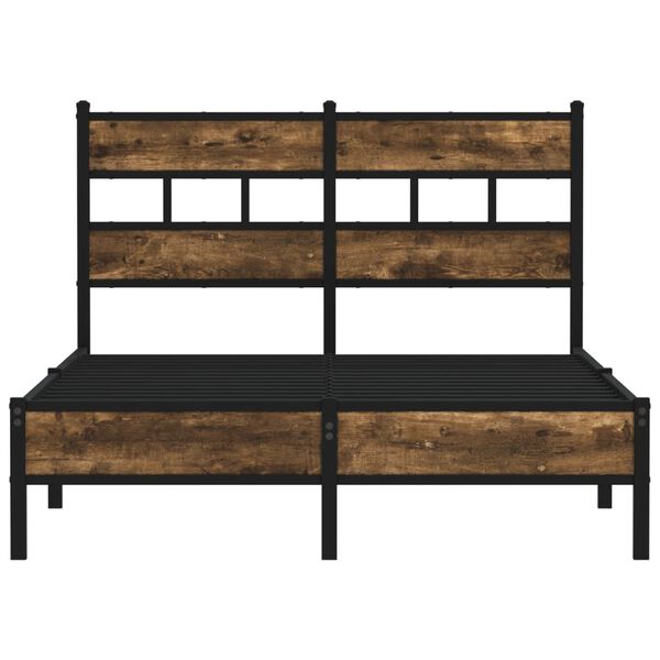 vidaXL Lovos rėmas su galvūgaliu/be čiužinio, dūminis, 120x190cm