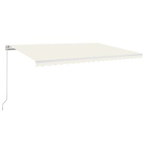 vidaXL Rankiniu būdu i&scaron;traukiama markizė su LED, kreminė, 500x350cm