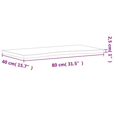 vidaXL Rašomojo stalo stalviršis, 80x(36–40)x2,5cm, bukmedžio masyvas