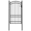 vidaXL Tvoros vartai Emmen su arkiniu vir&scaron;umi, plienas, 100x123,5 cm, juodi