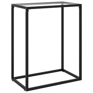 vidaXL Konsolinis staliukas, skaidrus, 60x35x75cm, grūdintas stiklas
