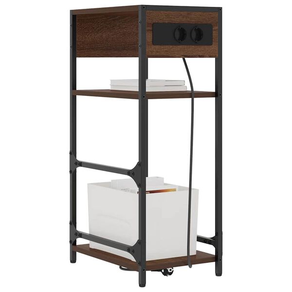 vidaXL &Scaron;alia lovos spintelė Rudas ąžuolas 40 x 27 x 76 cm