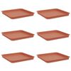 vidaXL Kvadratinis gėlių padėklas 6 vnt. Raudona plyta 36 x 36 x 3 cm