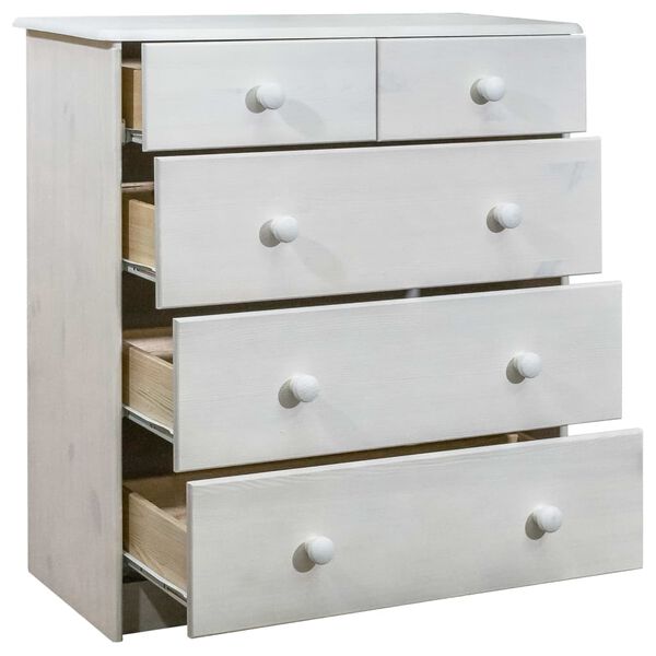 vidaXL Komoda su stalčiais, 75x35x80,5cm, pu&scaron;ies medienos masyvas