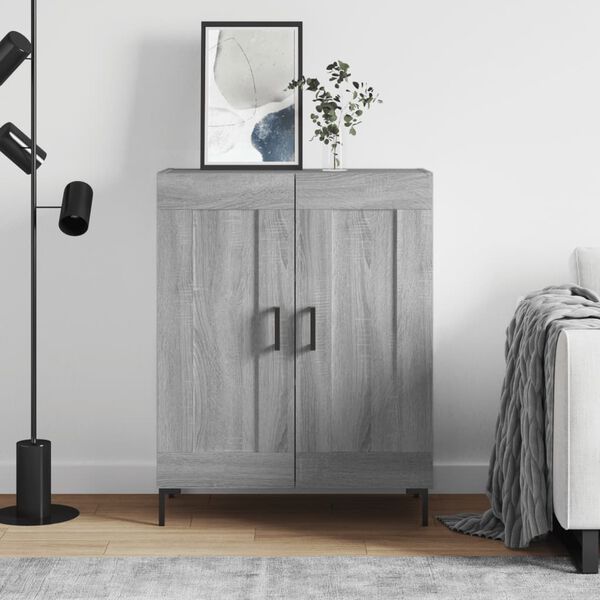 vidaXL &Scaron;oninė spintelė, pilka ąžuolo, 69,5x34x90cm, apdirbta mediena