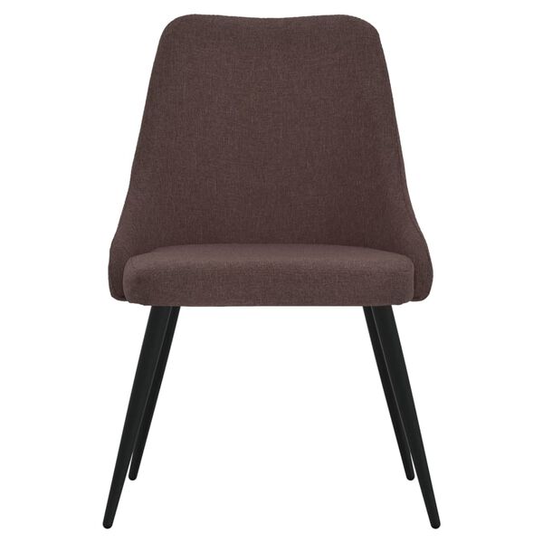 vidaXL Valgomojo kėdės, 2vnt., tamsiai rudos spalvos, audinys