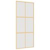 vidaXL Stumdomos durys, auksinės, 90x205cm, ESG stiklas ir aliuminis