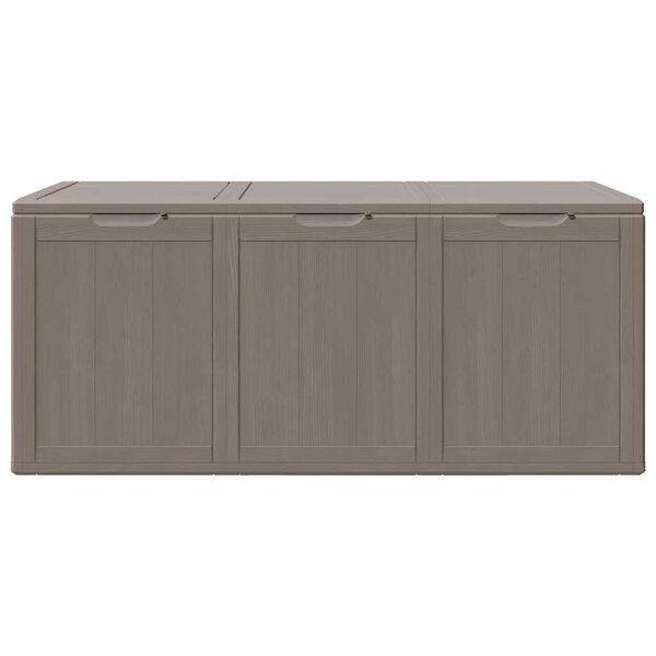 vidaXL Sodo daiktadėžė, rudos spalvos, PP medžio i&scaron;vaizda, 270l