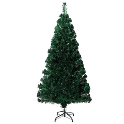 vidaXL Dirbtinė Kalėdų eglutė su stovu, žalia, 120cm, optinis pluoštas