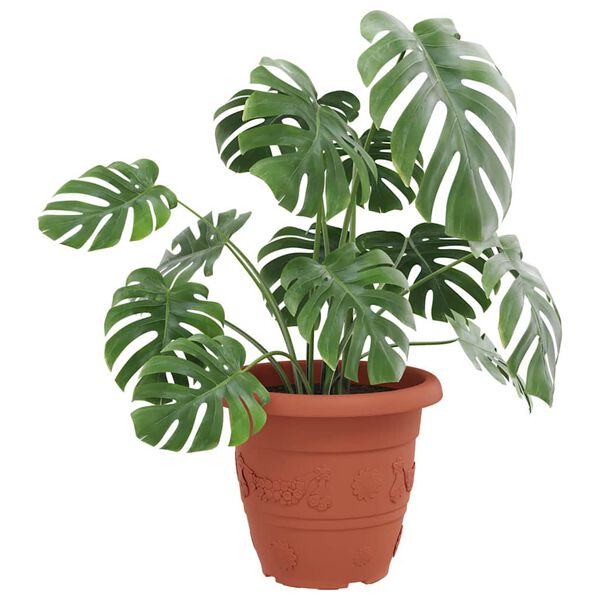 vidaXL Apvalus gėlių vazonas 6 pcs Raudona plyta &Oslash; 26 x 21.5 cm