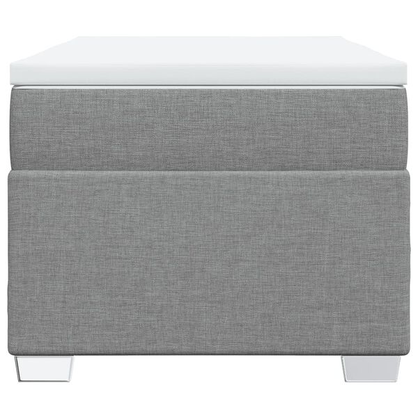 vidaXL Lova su spyruoklėmis ir čiužiniu, pilka, 90x190 cm, audinys