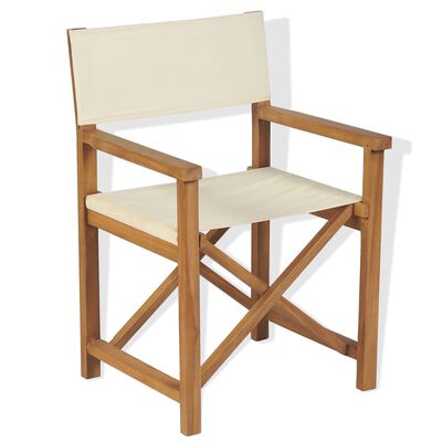 vidaXL Sulankstoma režisieriaus kėdė, tikmedžio medienos masyvas