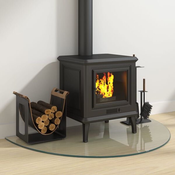 vidaXL Židinio stiklo plokštė, 1000x600mm, pusapvalė