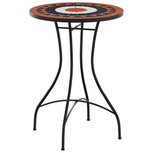 vidaXL Mozaikinis bistro staliukas, terakota/baltas, 50x70cm, keramika