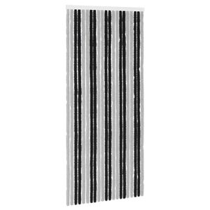 vidaXL Vabzdžių Užuolaida i&scaron; Chenille Pilka ir juoda 90 x 200 cm