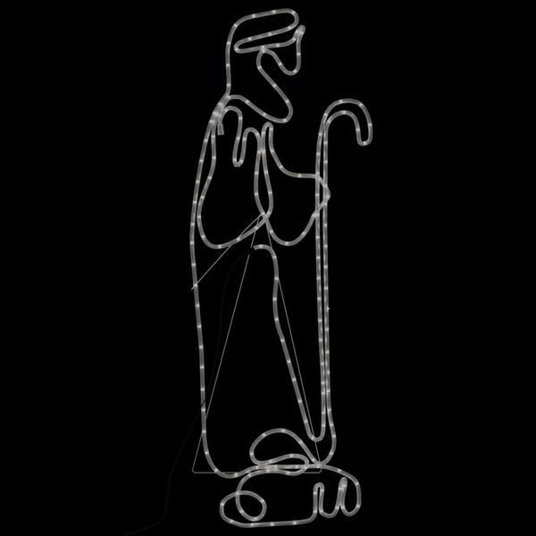 vidaXL Kalėdinė dekoracija piemuo ir avis su 168 LED, 102,5x35cm