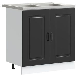 vidaXL Virtuvės spintelė su saugykla Kalmar Juoda 80 x 46 x 81,5 cm