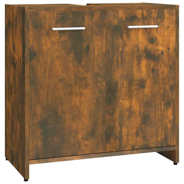 vidaXL Vonios spintelė, dūminio ąžuolo, 60x33x60cm, apdirbta mediena