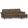 vidaXL Trivietė sofa su pakoja, rudos spalvos, 180cm, audinys
