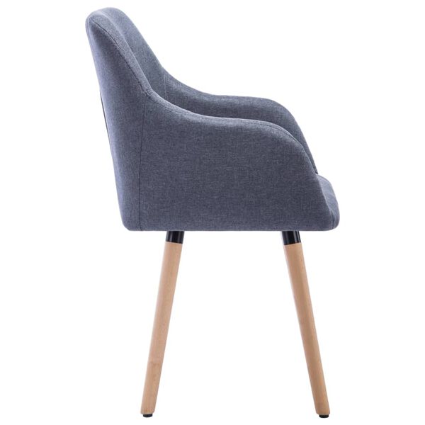 vidaXL Valgomojo kėdės, 2vnt., tamsiai pilkos, audinys