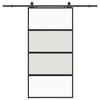vidaXL Stumdomos durys su įrangos rinkiniu, juodas, 102,5x205 cm
