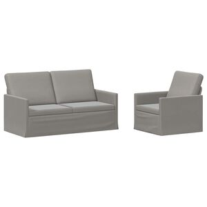 vidaXL Sofos komplektas 2 pcs &Scaron;viesiai pilka Aksomas