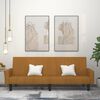 vidaXL Dvivietė sofa-lova su pakoja, rudos spalvos, aksomas