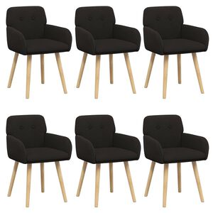 vidaXL Valgomojo kėdės 6 vnt. Boucl&eacute; Juoda 59 x 57 x 85 cm