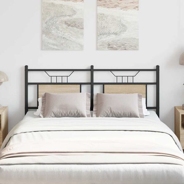 vidaXL galvūgalis Sonoma ąžuolas 137 cm Mediena ir plienas