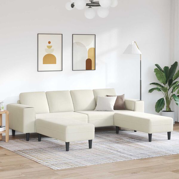 vidaXL Svetainės sofa 3 pcs Kreminė