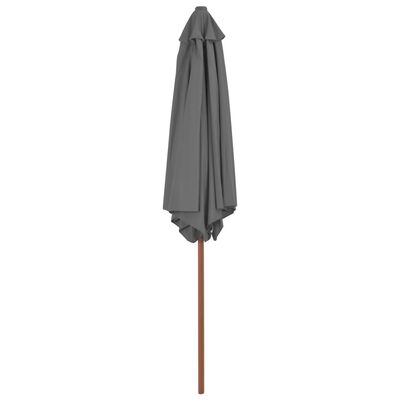 vidaXL Lauko skėtis su mediniu stulpu, antracito spalvos, 270 cm