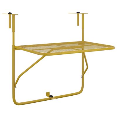 vidaXL Balkono staliukas, auksinės spalvos, 60x40cm, plienas