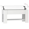 vidaXL Kavos staliukas, baltas, 101x49x52cm, apdirbta mediena