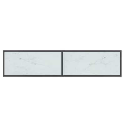 vidaXL Konsolinis staliukas, baltas, 160x35x75,5cm, grūdintas stiklas