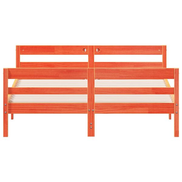 vidaXL Lovos rėmas be čiužinio, va&scaron;ko ruda, 120x200cm, pu&scaron;is