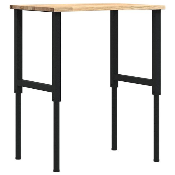 vidaXL Darbastalis, 80x60x(71,5-98)cm, ąžuolo masyvas