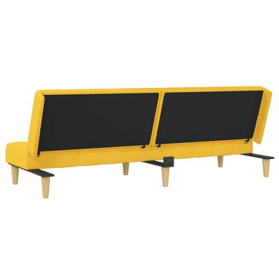 vidaXL Dvivietė sofa-lova, geltonos spalvos, audinys