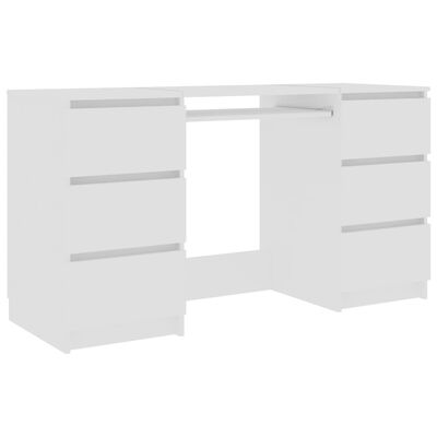 vidaXL Rašomasis stalas, baltos spalvos, 140x50x77cm, apdirbta mediena