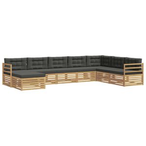 vidaXL Lauko sofos komplektas 8 vnt. Balta ir antracito Poliesteris