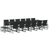 vidaXL Sodo komplektas, 17 dalių, juodas, tekstilenas