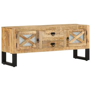 vidaXL Televizoriaus spintelė, 110x30x45cm, neapdorota mango mediena