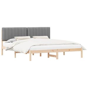 vidaXL Lovo rėmas su apmu&scaron;tu galvūgaliu &Scaron;viesiai pilka 180 x 200 cm